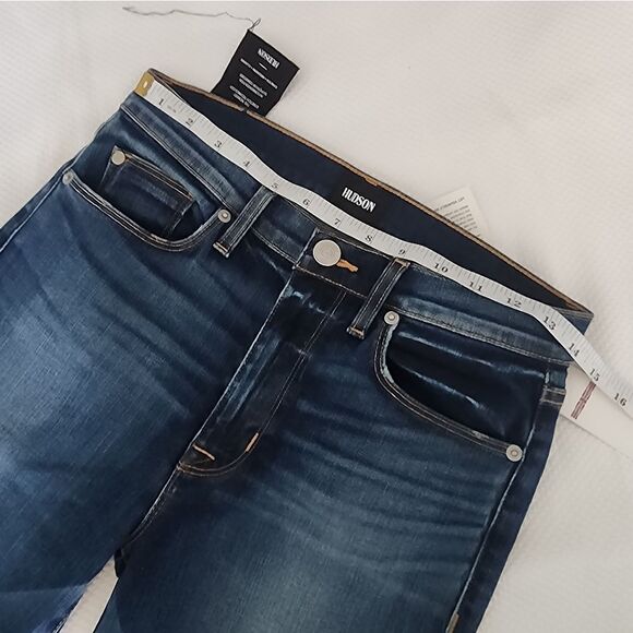 Hudson NWT Brix High-Rise Cropped Flared Stretch Denim Dark Wash Jeans Size 27 - Picture 4 of 10